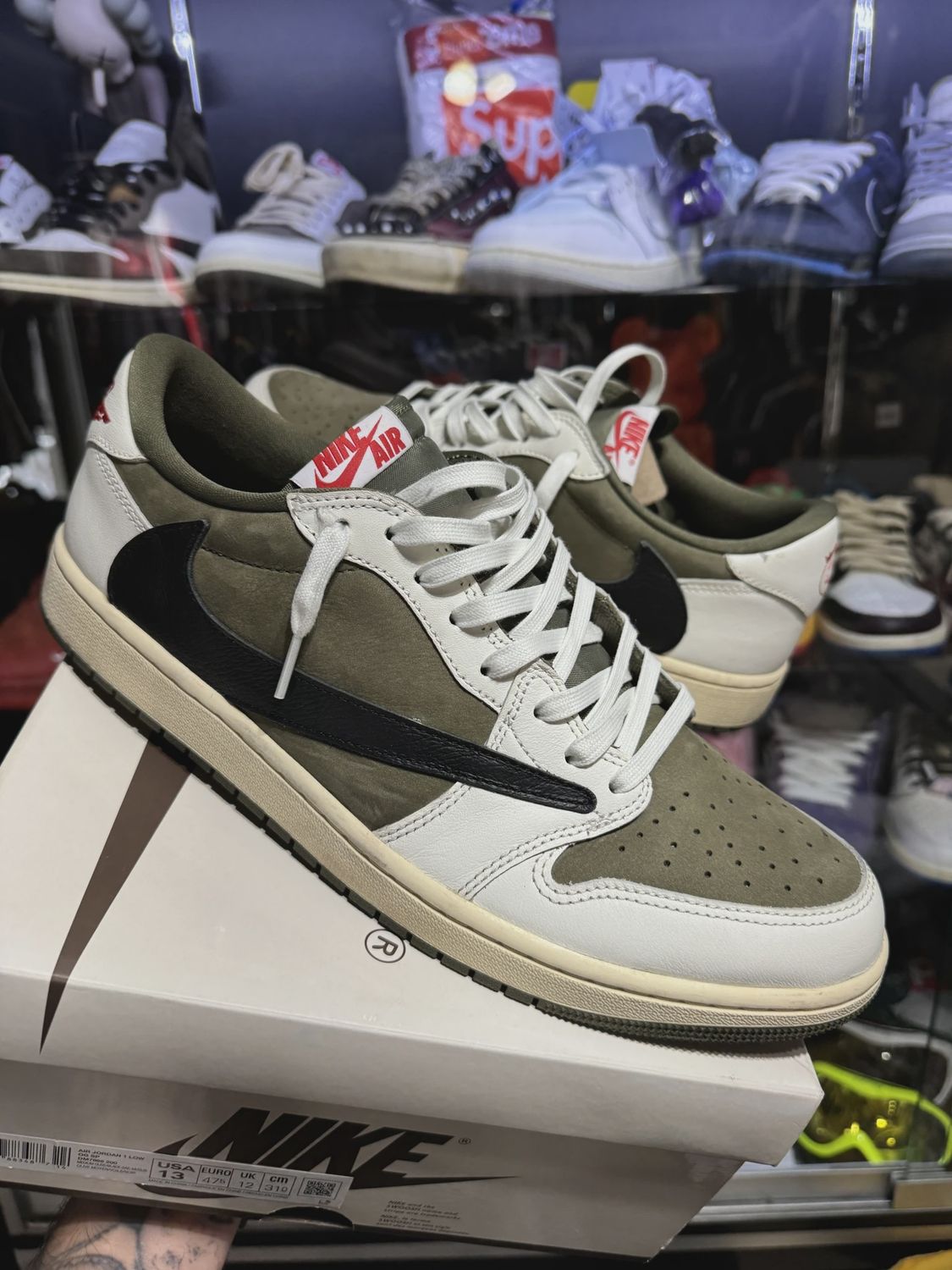 Air Jordan 1 Retro Low Original SP Travis Scott Medium Olive • Pre-Owned [7401]