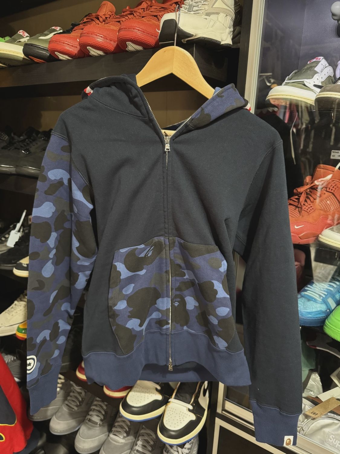 Bape Shark Zip Up Hoodie Navy • Brand New [6928]