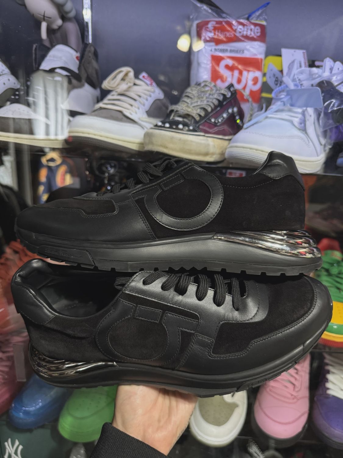 Ferragamo Black Sneaker Sz 10 • Brand New [6838]