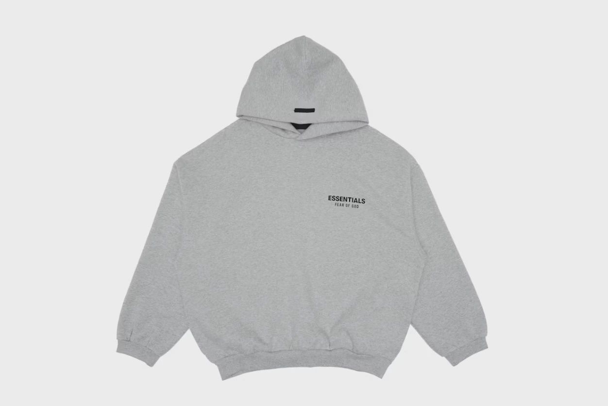 Essential Hoodie Light Heather Grey L • Brand New [9386]