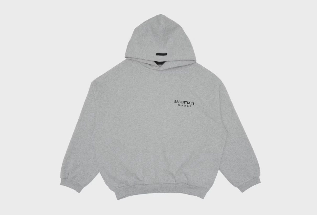 Essential Hoodie Light Heather Grey M • Brand New [1037]