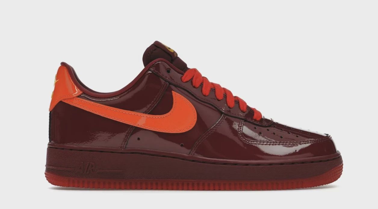 Nike Air Force 1 Low Patent Leather Dark Team Red Safety Orange • Brand New [9512]