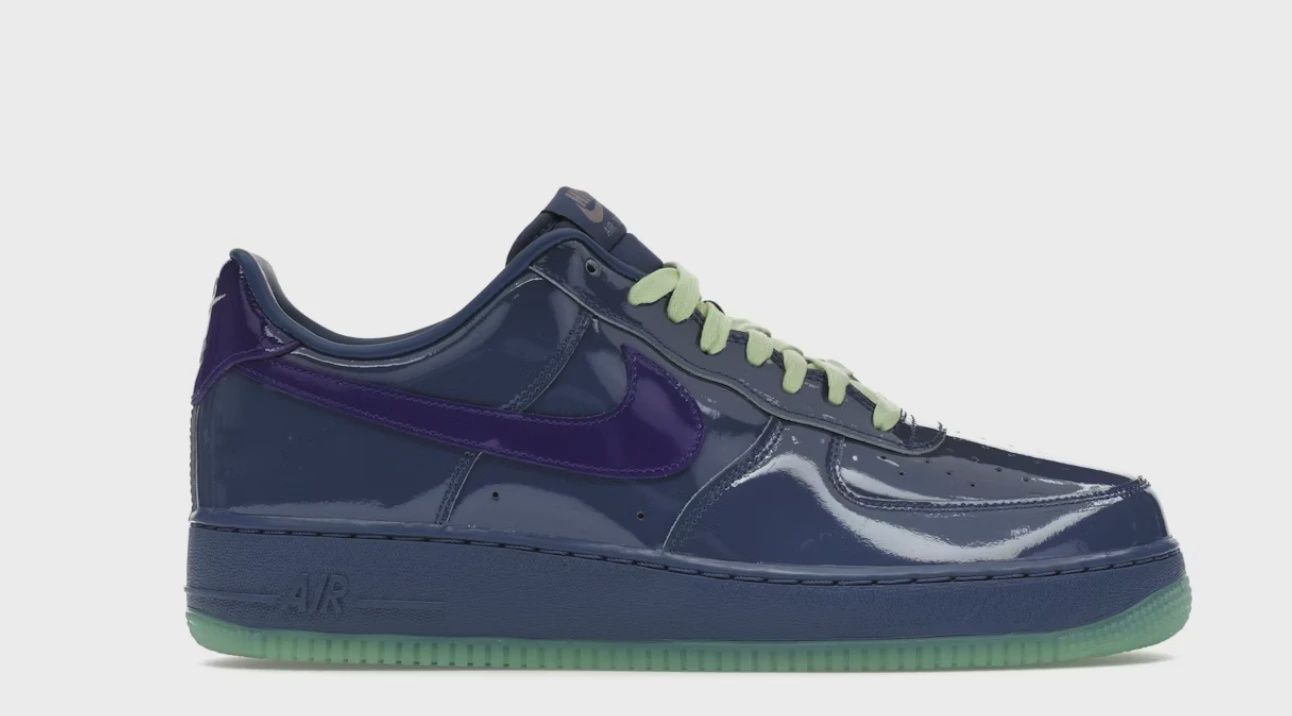 Nike Air Force 1 Low Patent Leather Mystic Navy Grape Ice • Brand New [0637]