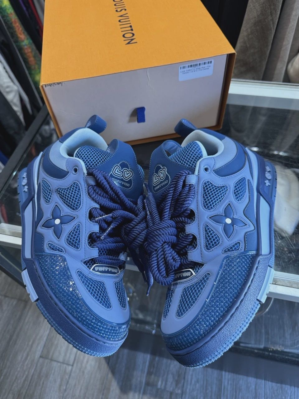 Louis Vuitton Skate Sneaker Blue 7LV • Pre-Owned [1520]