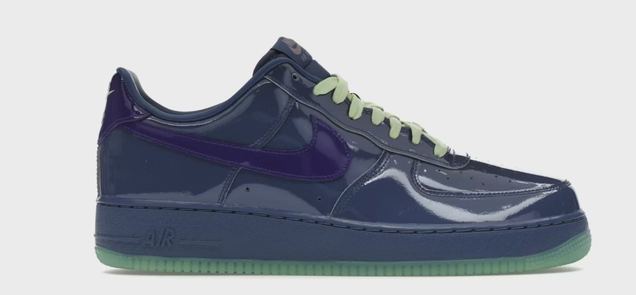 Nike Air Force 1 Low Patent Leather Mystic Navy Grape Ice • Brand New [5416]