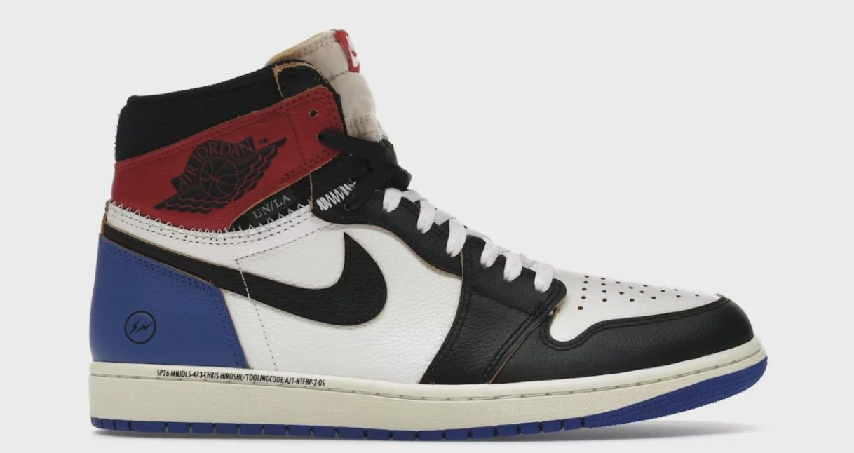 Air Jordan 1 Retro High Original SP Fragment  x Union LA Varsity Red Sport Royal Blue • Brand New [1747]