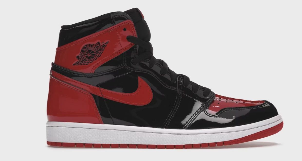Air Jordan 1 Retro High Original Patent Black Red • Brand New [0525]