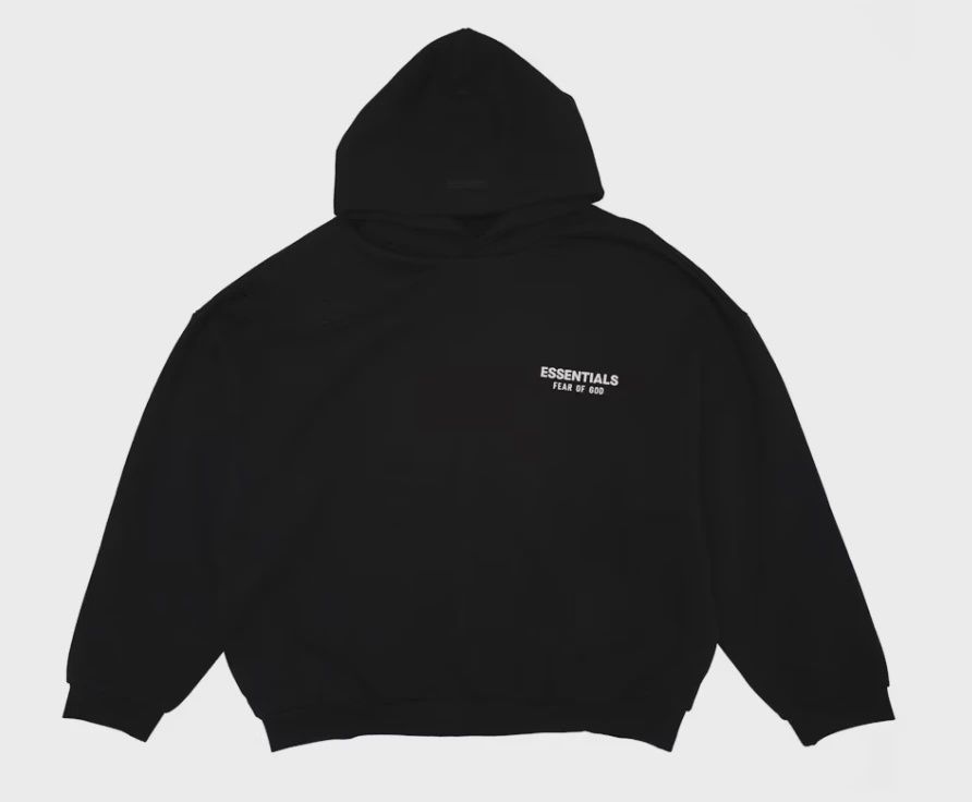 Essentials Black Hoodie • Brand New [4220]