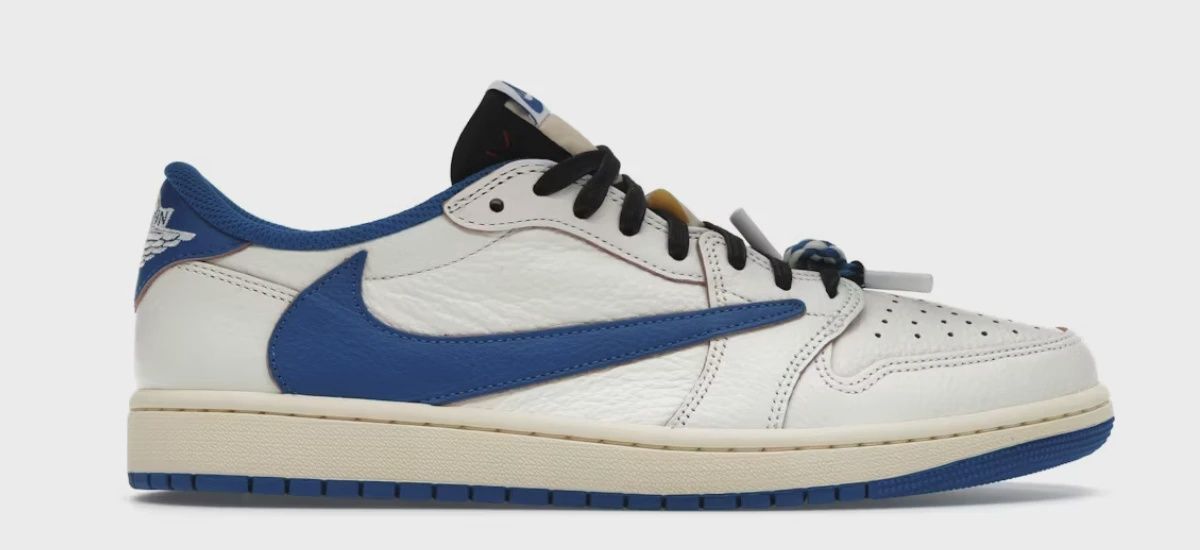 Air Jordan 1 Retro Low Original SP Fragment  x Travis Scott Sail Military Blue • Brand New [4493]