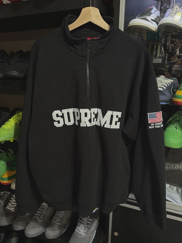 Supreme 1/4 zip Sweater Black • Brand New [1184]
