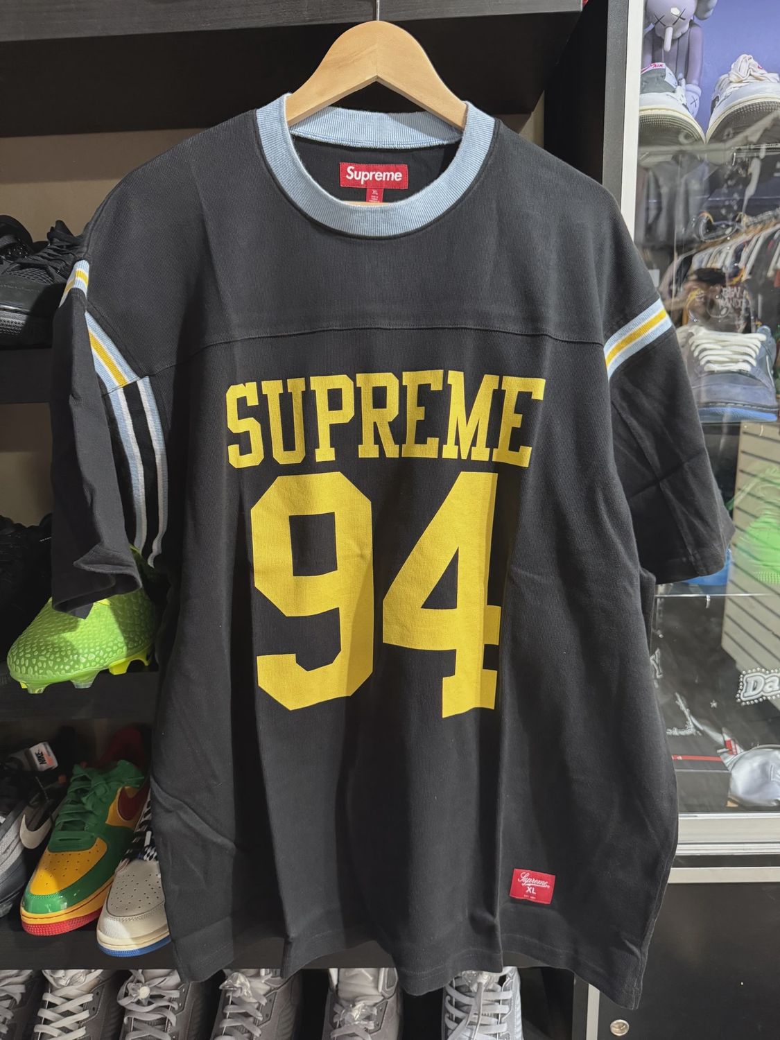 Supreme Split Football Tee Top Black Size XL • Brand New [1121]