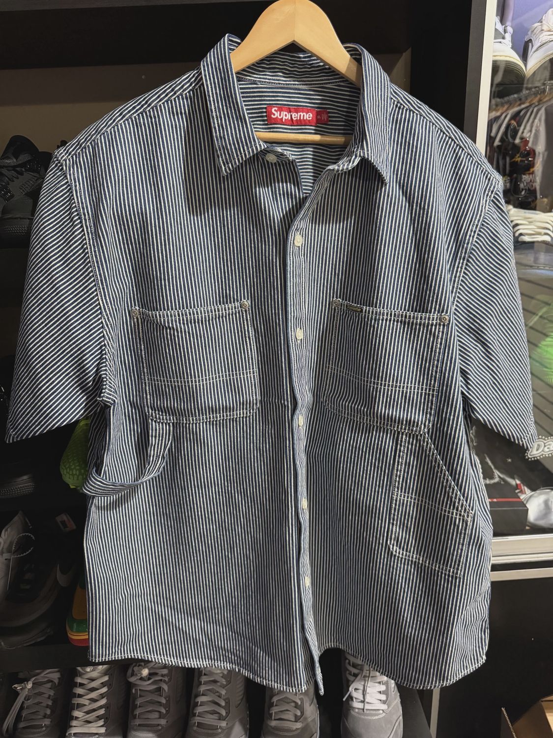 Supreme Pinstripe Work Tee size XL • Brand New [9094]