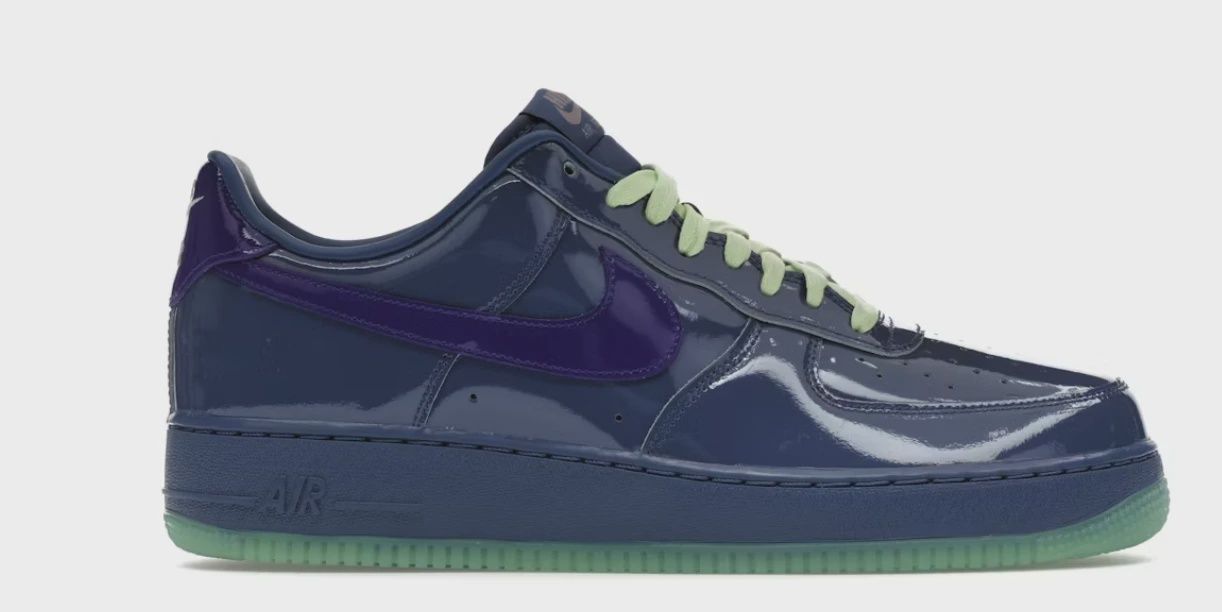 Nike Air Force 1 Low Patent Leather Mystic Navy Grape Ice • Brand New [0615]