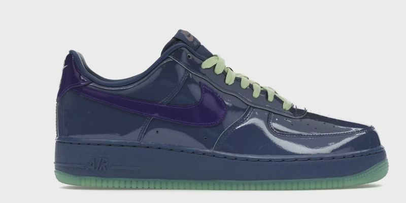 Nike Air Force 1 Low Patent Leather Mystic Navy Grape Ice • Brand New [0615]