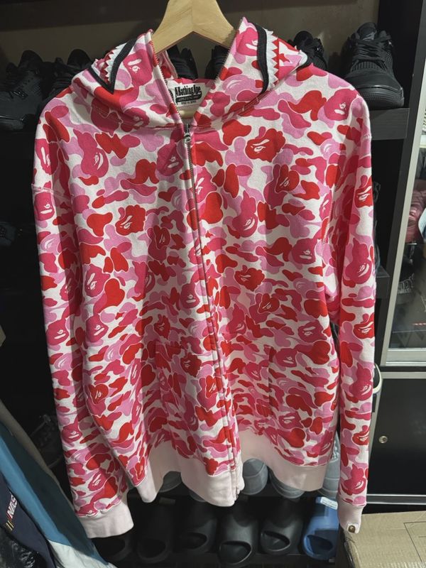 Bape Shark Pink Zip Up Hoodie  • Brand New [3561]