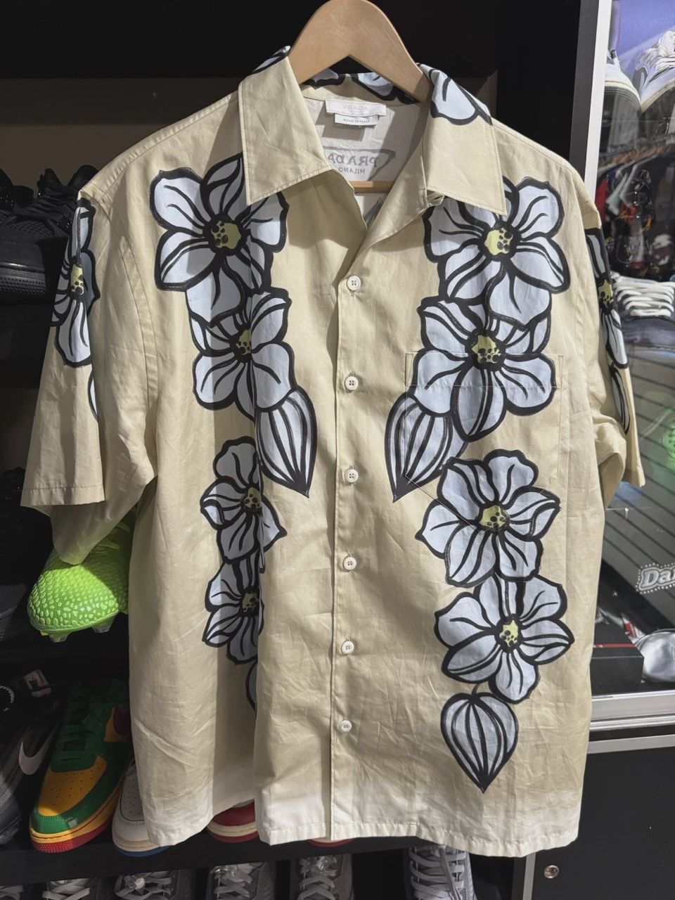 Prada Flower Button Up Tee • Pre-Owned [0072]