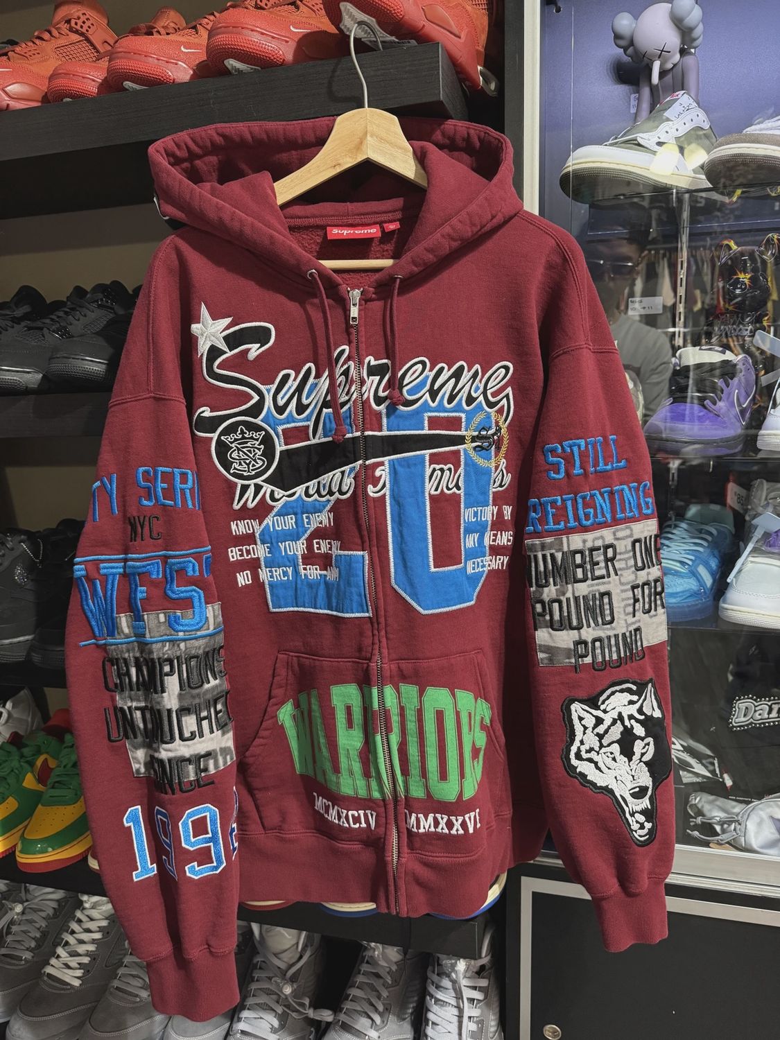 Supreme Warriors Appliqué Zip Up Red (size XL) • Brand New [6457]