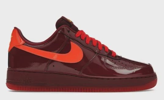 Nike Air Force 1 Low Patent Leather Dark Team Red Safety Orange • Brand New [3863]