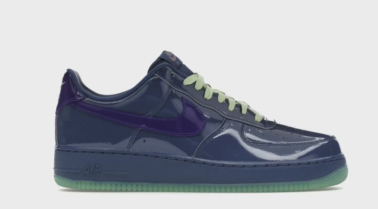Nike Air Force 1 Low Patent Leather Mystic Navy Grape Ice • Brand New [2199]