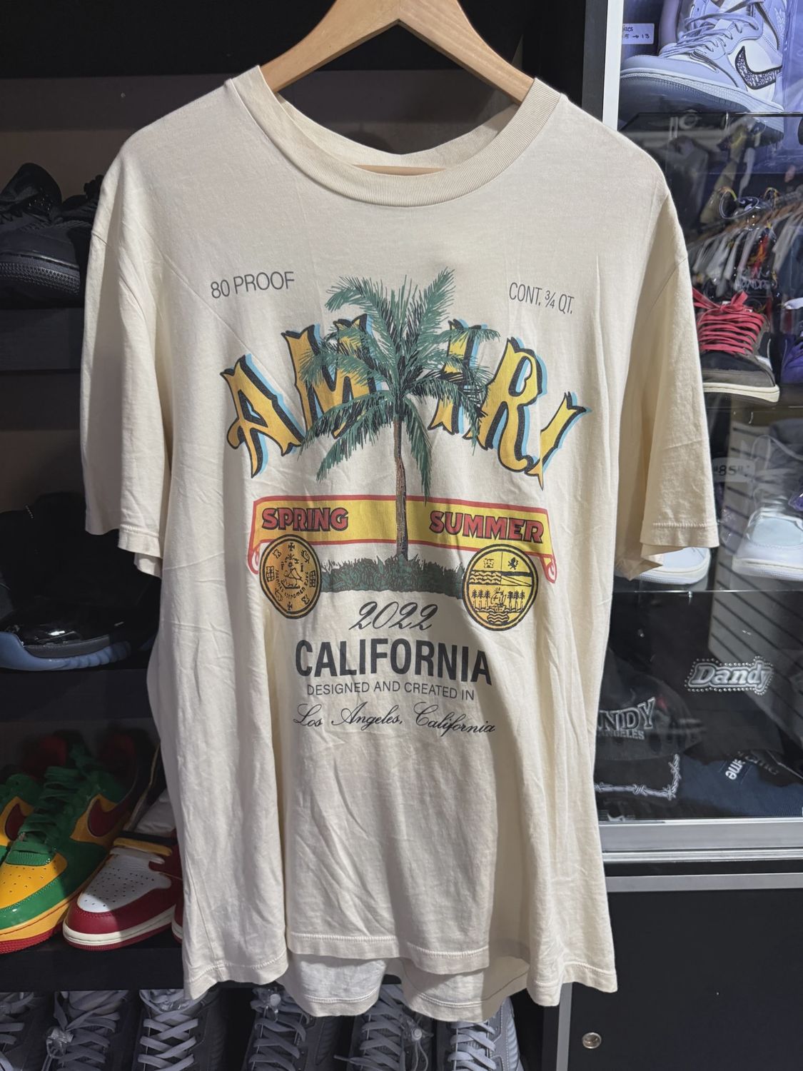 AMIRI Beige Other Materials T-shirt Yellow • Pre-Owned [5558], Clothing Size: L, Product Condition: Pre-Owned