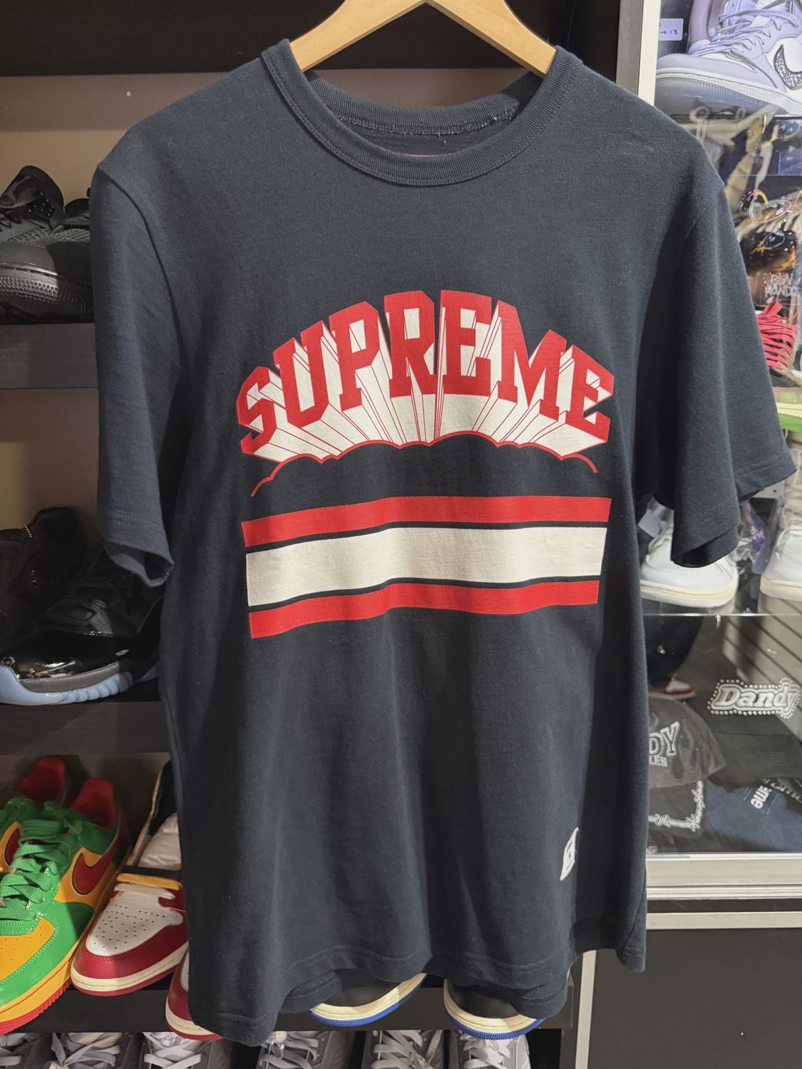 Supreme Chest Logo Tee Navy M • Pre-Owned [2710], Clothing Size: M, Product Condition: Pre-Owned
