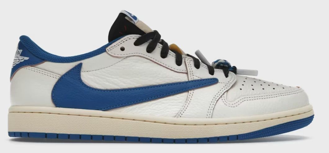Jordan 1 Retro Low OG SP Fragment x Travis Scott Sail Military Blue • Brand New [6171], Product Condition: Brand New, Shoe Size: US M 10.5