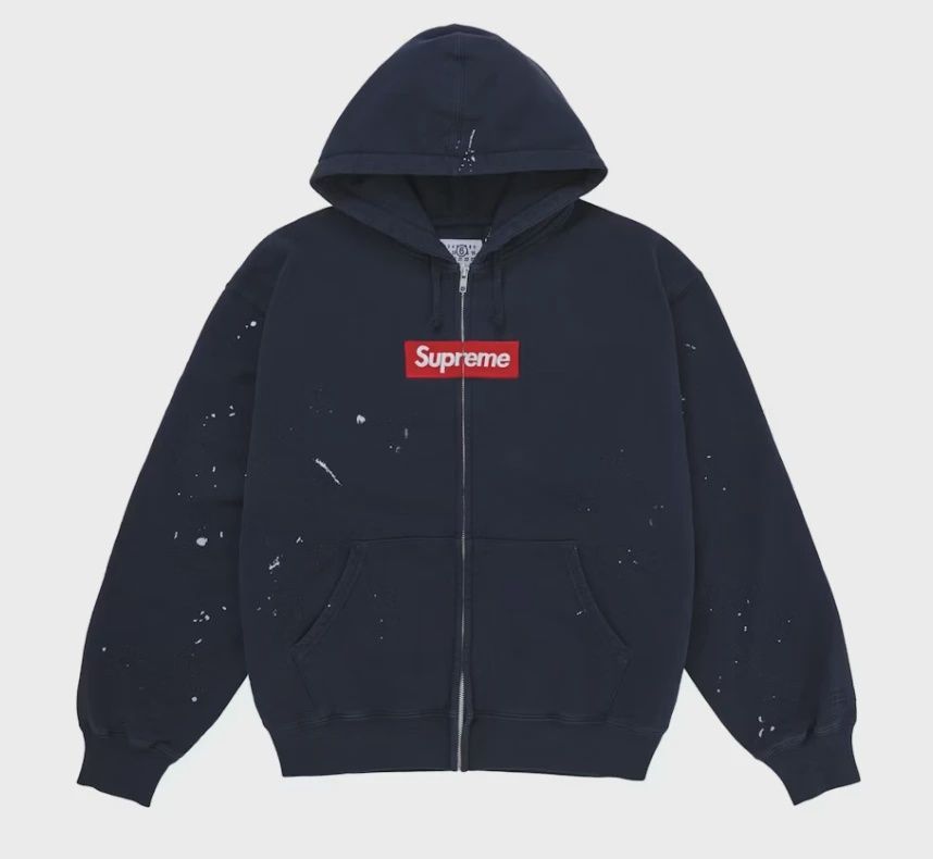 Supreme MM6 Maison Margiela Box Logo Zip Up Hooded Sweatshirt • Brand New [6344]