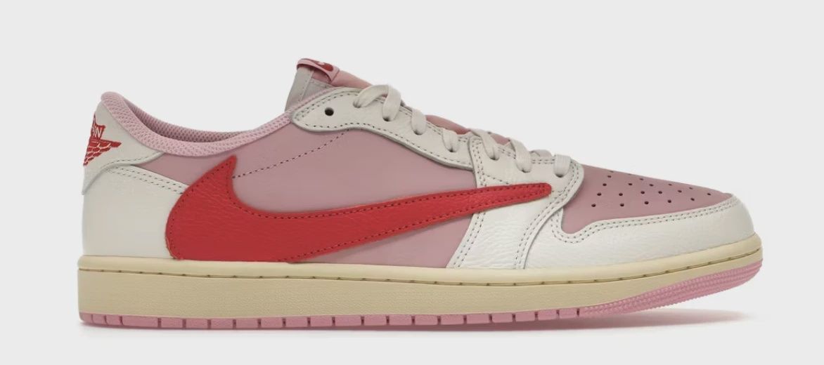 Air Jordan 1 Retro Low Original SP Travis Scott Sail Tropical Pink • Brand New [3298], Product Condition: Brand New, Shoe Size: US M 10.5