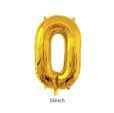Number Balloon 16inch- Metallic gold, Colour: Metallic Gold, Number: 0