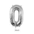 Number Balloon 16inch- Metallic silver, Colour: Metallic Silver, Number: 0