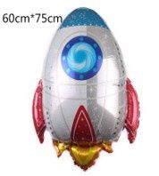 Rocket ship aluminum balloon