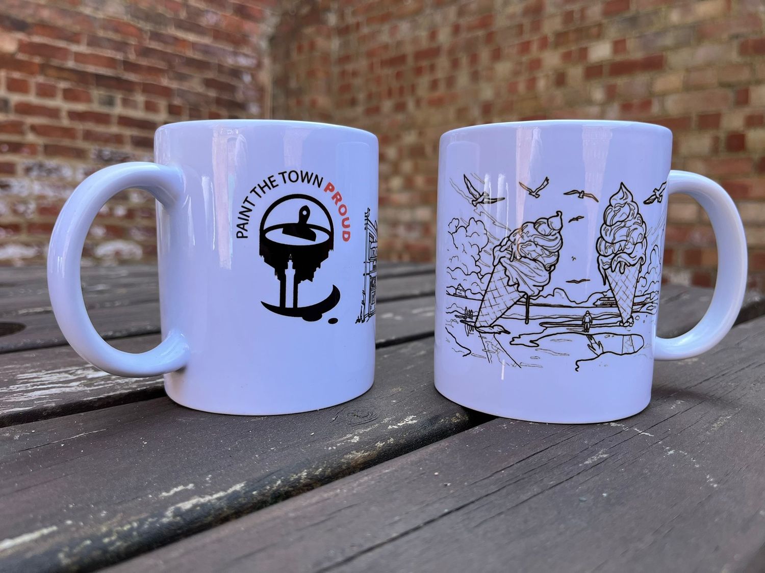 Black and White Mural Design Mugs