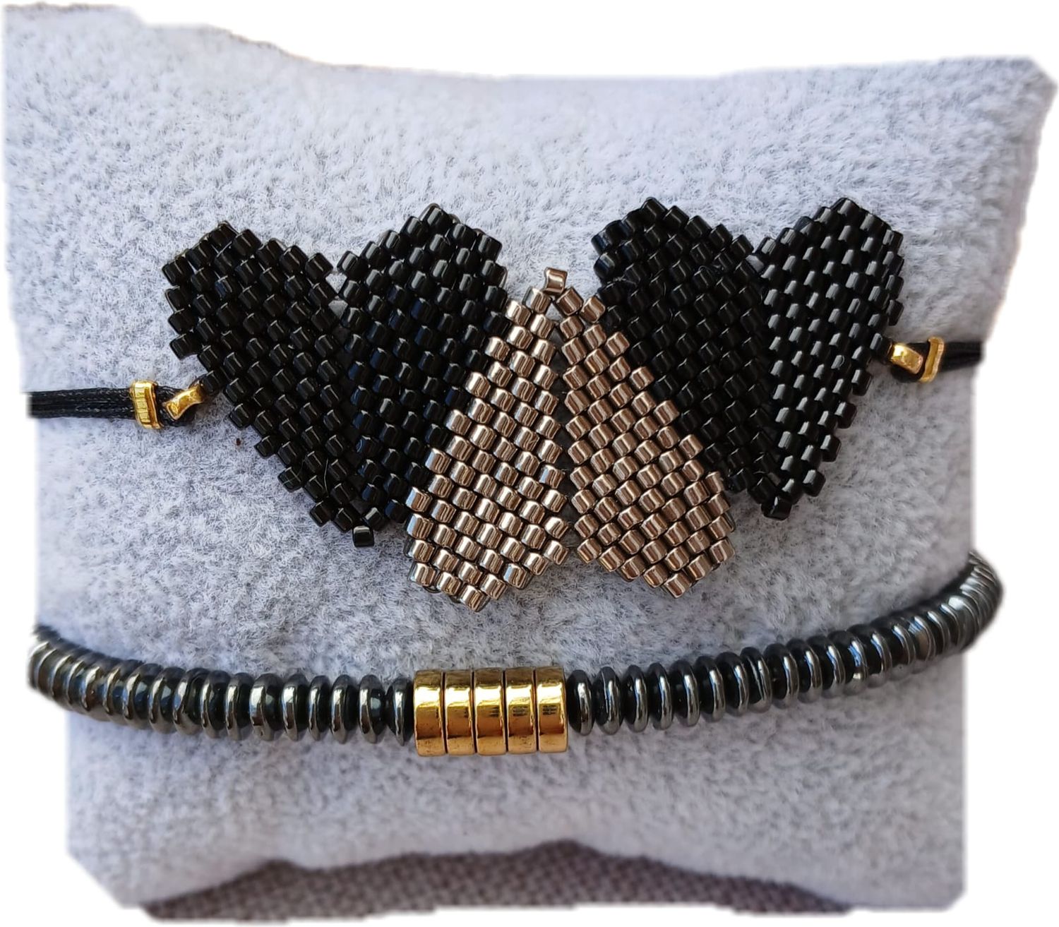 Set de pulsera de 3 corazones