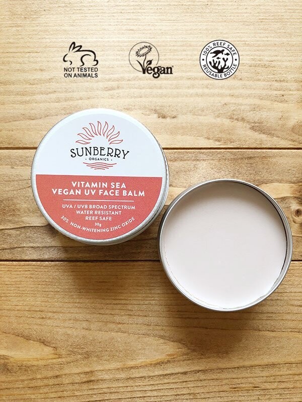 【Outdoor/Water Sport】SUNBERRY ORGANICS Vitamin Sea Vegan UV Face/Lip Balm