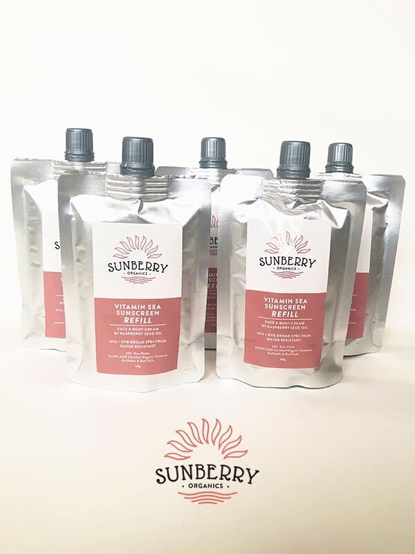 【REFILL Outdoor/Water Sport】SUNBERRY ORGANICS Vitamin Sea Sunscreen Anti-Aging Cream REFILL