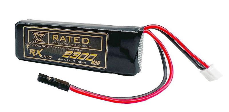 2S 7.4V 2300MAH TX/RX Reciever w/Futaba Connector, X-Rated LiPo Battery Series