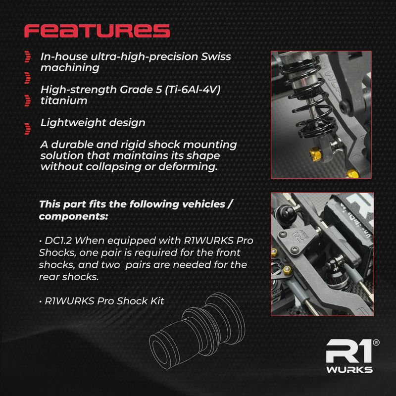 R1WURKS Titanium Pro Shock Mounts