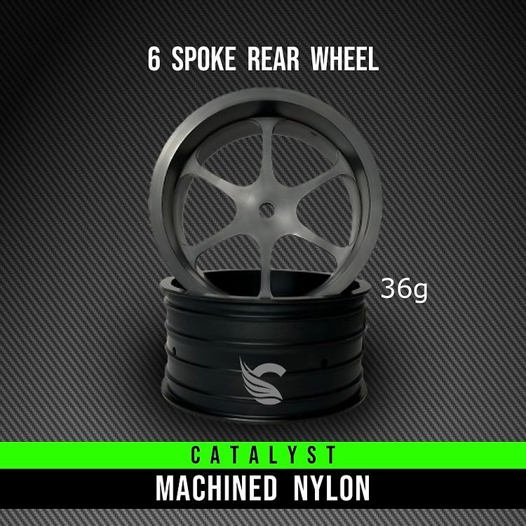VooDoo V2 6 Spoke Machined Nylon Rear Drag Wheels (2 wheels)