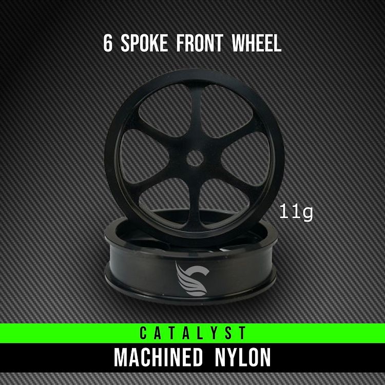 VooDoo Catalyst 6 Spoke Machined Nylon Front Drag Wheels &quot;Narrow Profile&quot; (Mid Crown)(2)