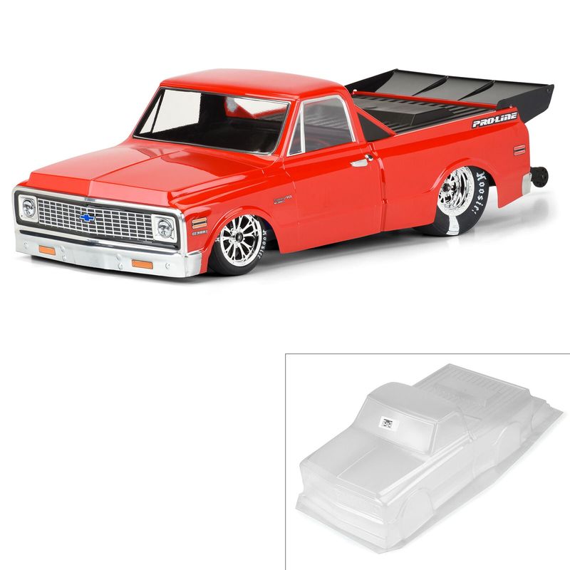 1/10 1972 Chevy C-10 Clear Body Drag Car