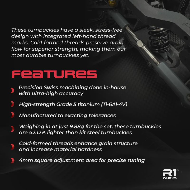 R1WURKS DC1 Titanium Turnbuckle Set