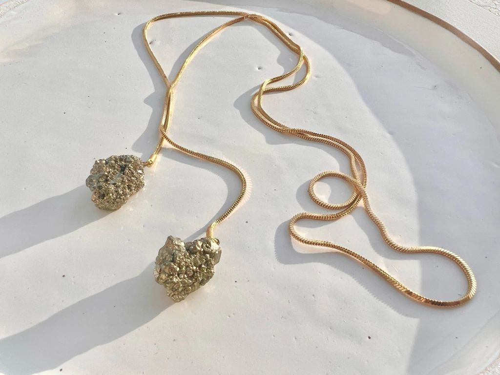 Zoe Pyrite Gold Necklace