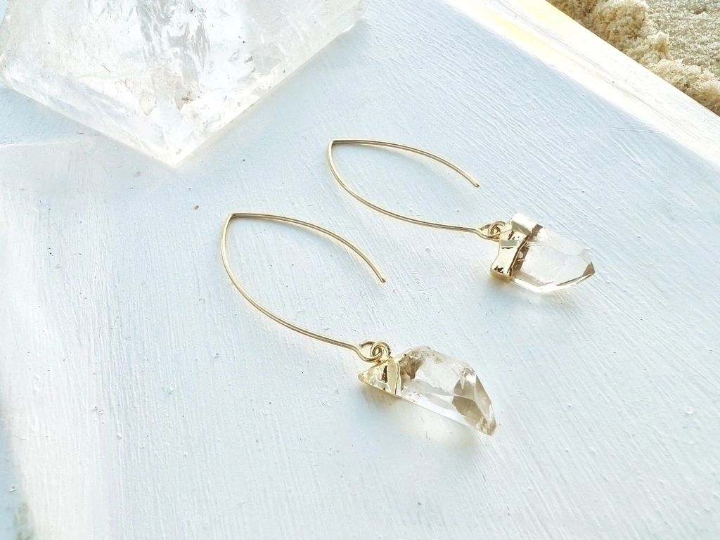 Slim Earring Crystal | Gold