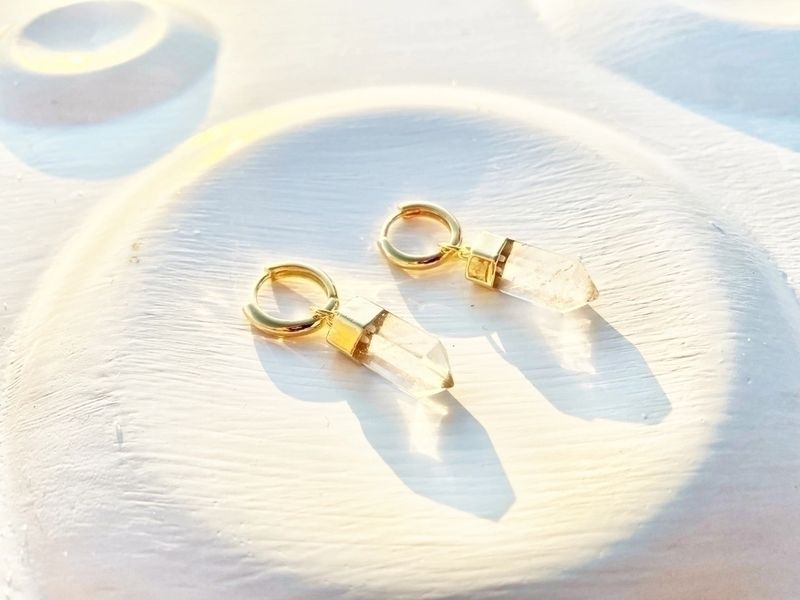 Nia Crystal Gold Hoop Earrings