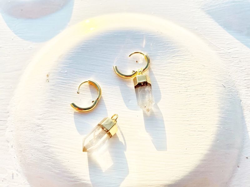 Nia Crystal Gold Hoop Earrings