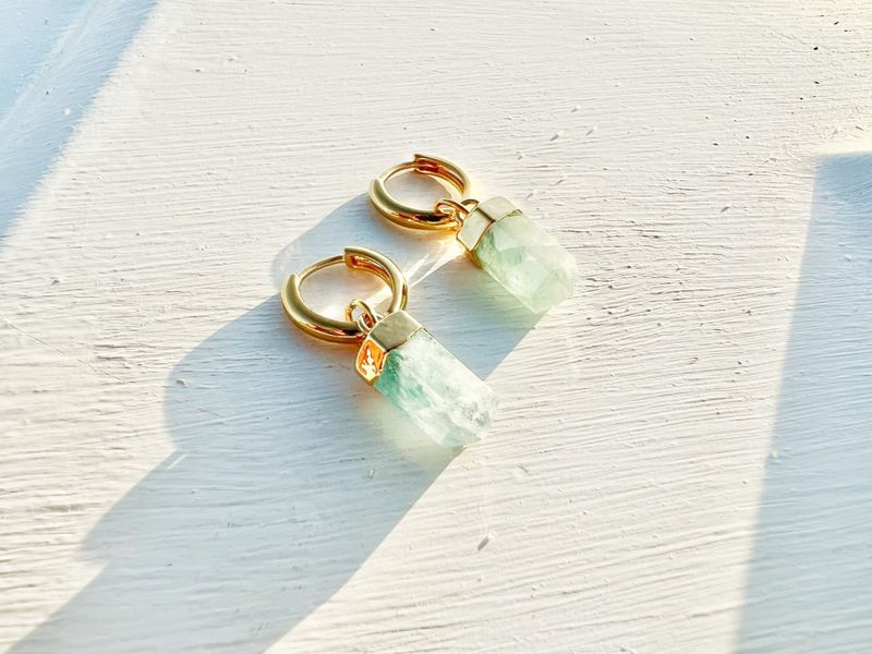 Nia Aquamarine Gold Hoop Earrings