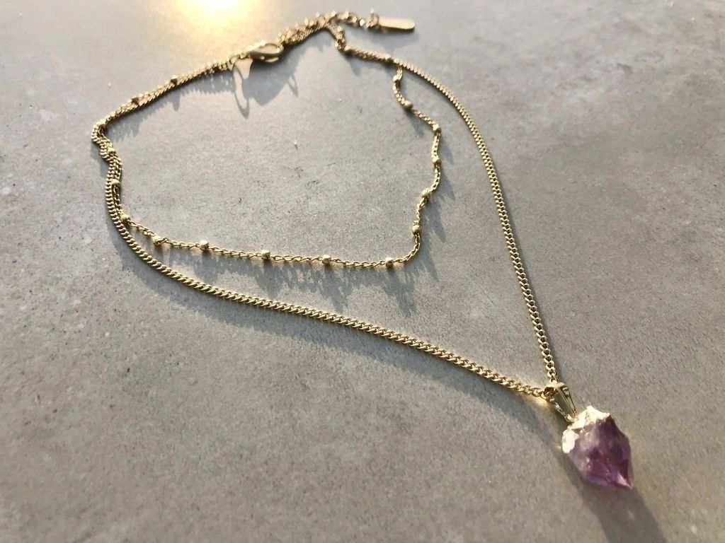 Kala Amethyst Necklace Gold