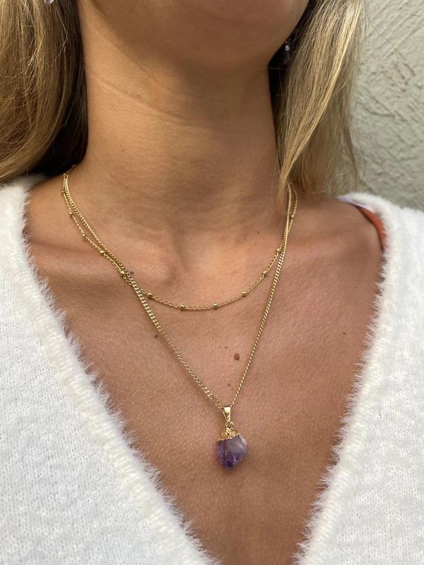 Kala Amethyst Necklace Gold