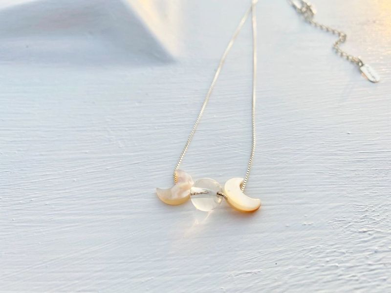 New Moon Silver Crystal Necklace
