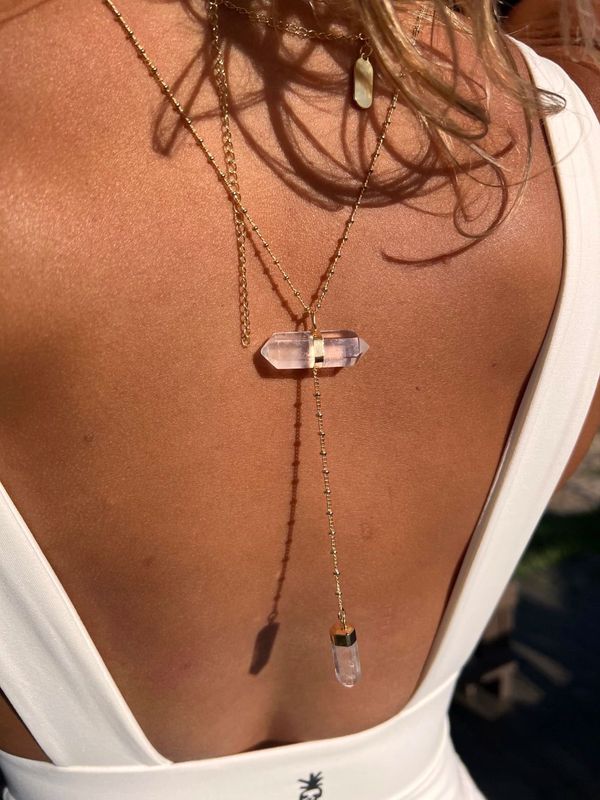 Ayla Crystal Gold Necklace